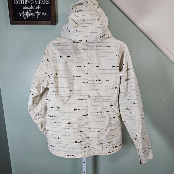 Burton Concert Birds On A Wire Hooded Snow Jacket Cream/Brown Womens Medium - Picture 9 of 12